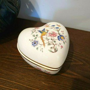 Hammersley Bird Of Paradise Heart Trinket Box Phoenix Bone China England - READ